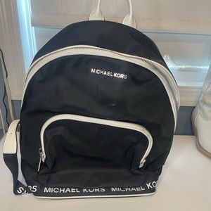 Michael Kors White and Black Backpack